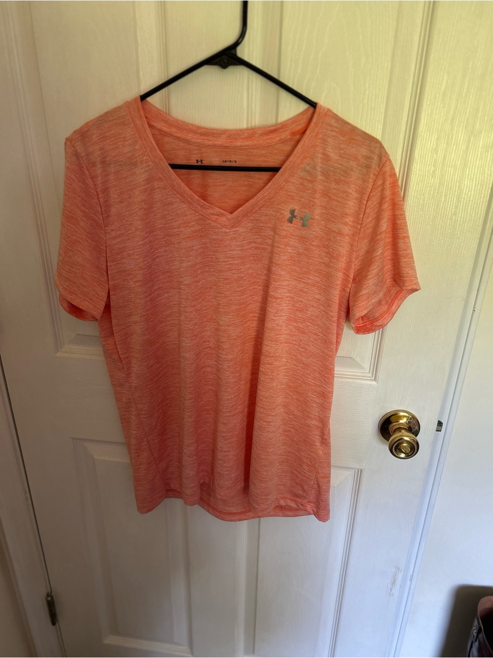 Under Armour Women's Heathered Coral V-Neck Performance Tee